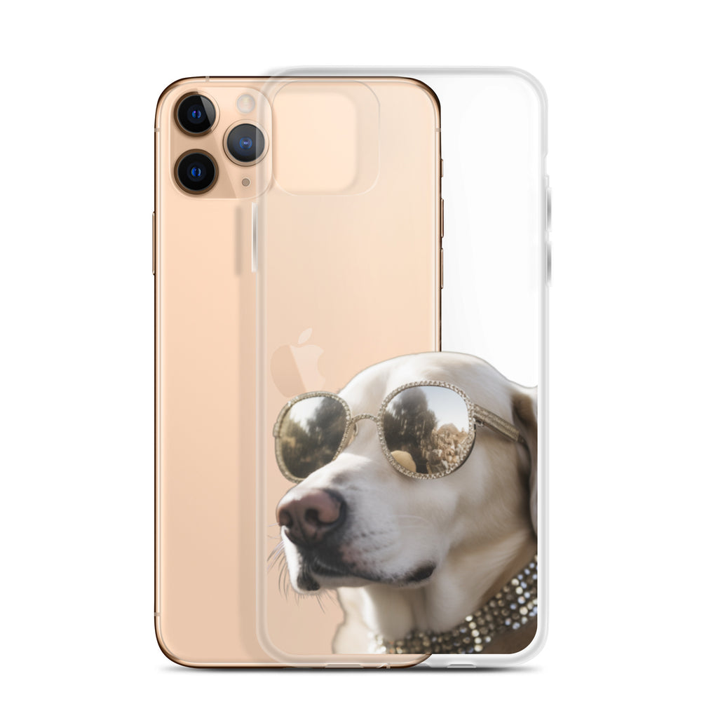 Glasses Dog B Clear Case for iPhone