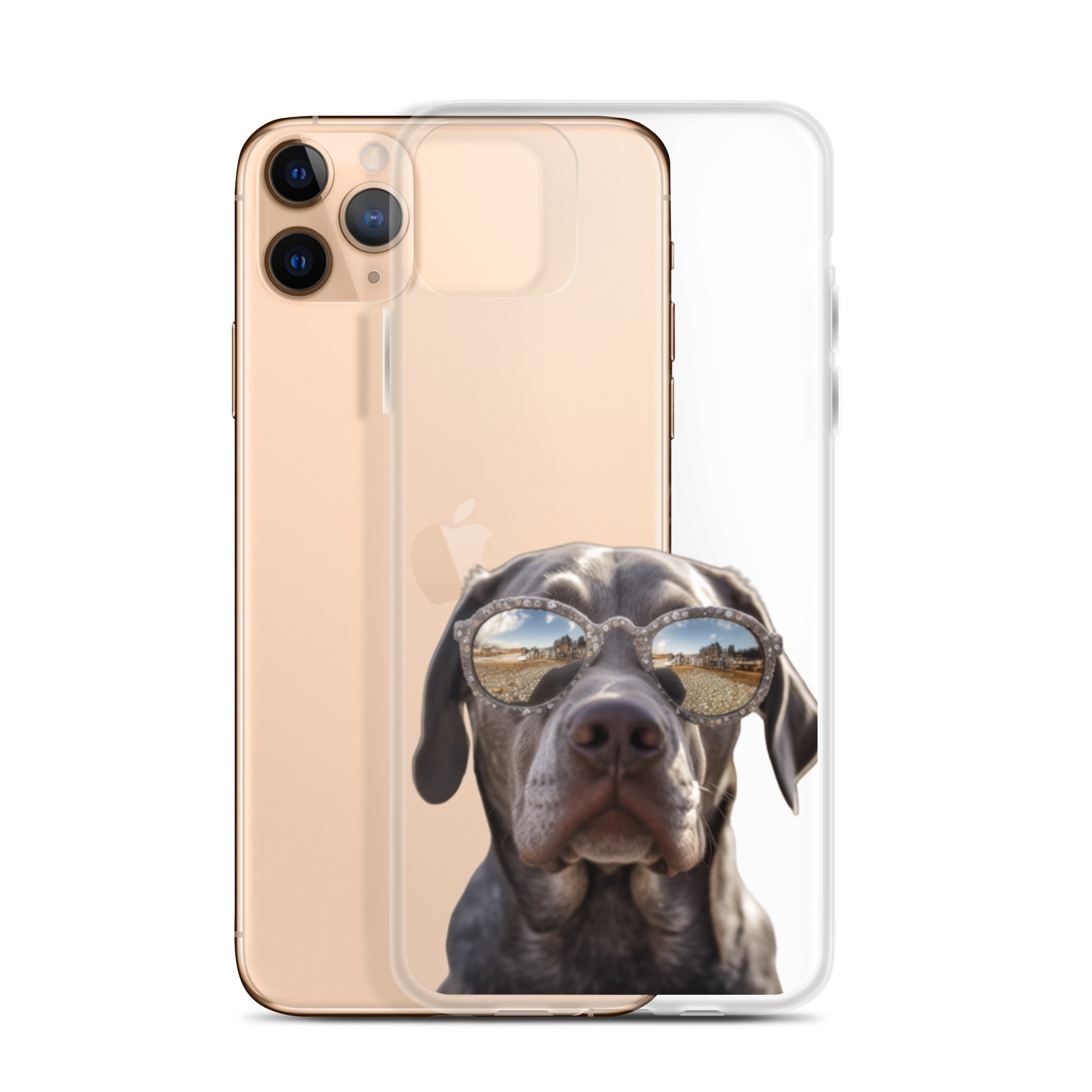 Glasses Dog E Clear Case for iPhone