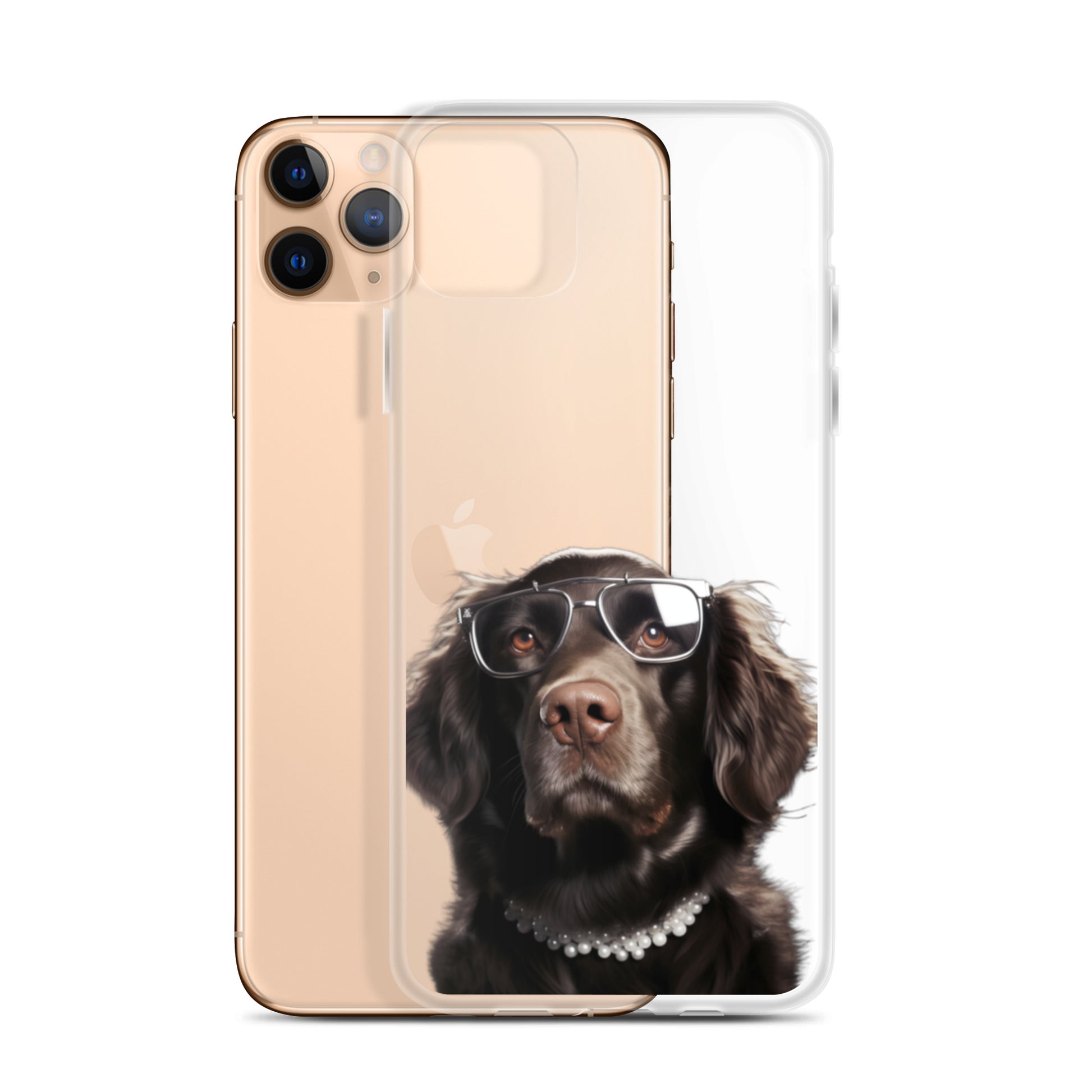 Glasses Dog J Clear Case for iPhone
