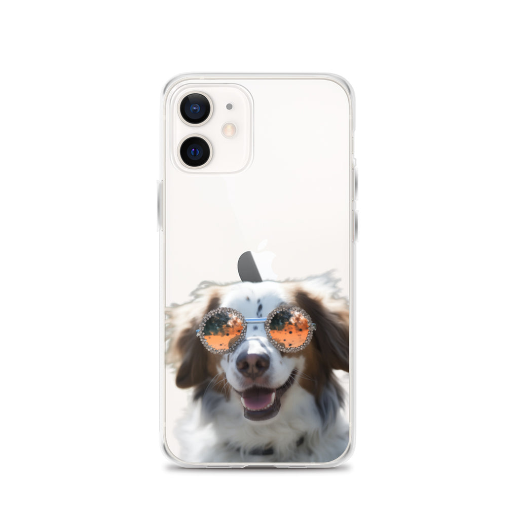 Glasses Dog F Clear Case for iPhone