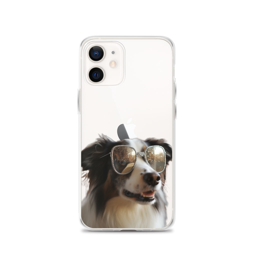 Glasses Dog H Clear Case for iPhone