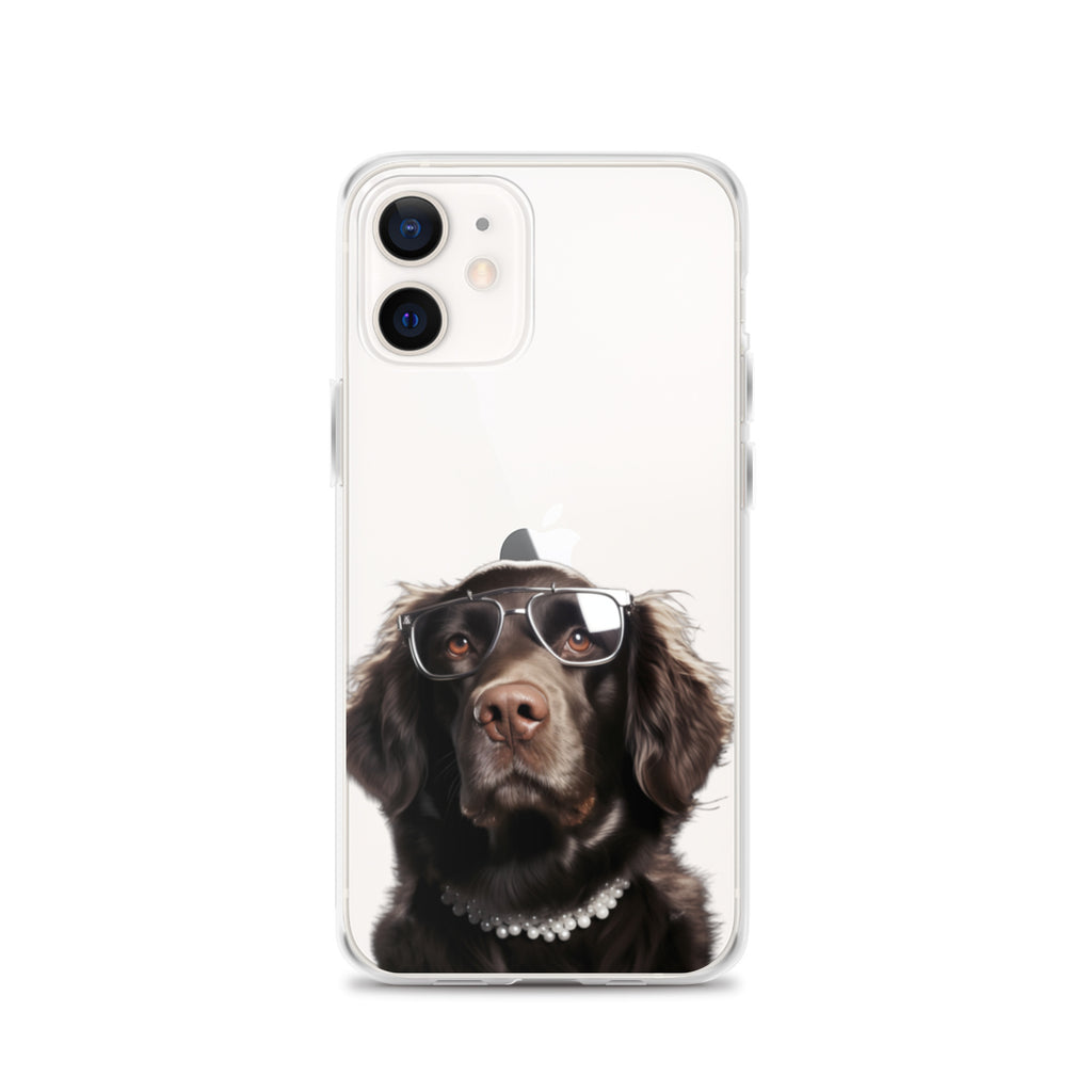 Glasses Dog J Clear Case for iPhone