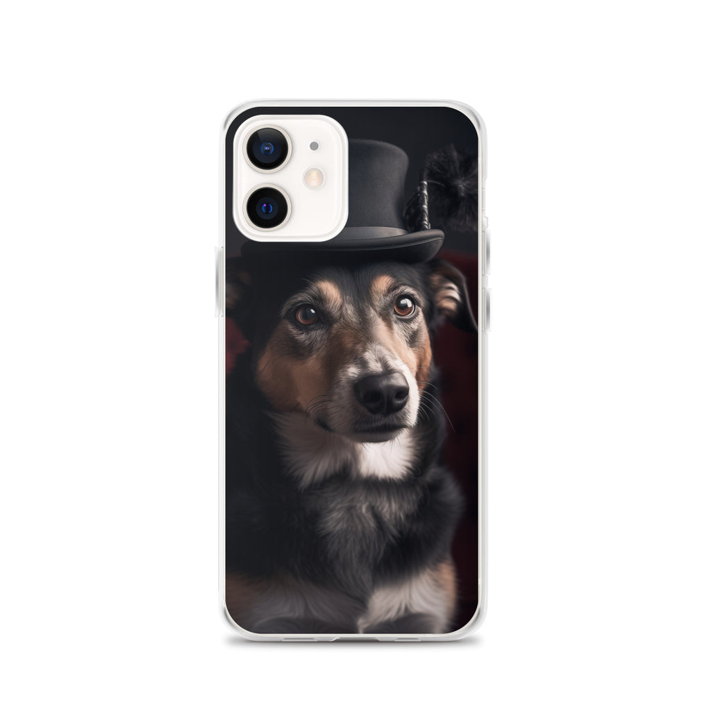 Top Hat Dog B Clear Case for iPhone