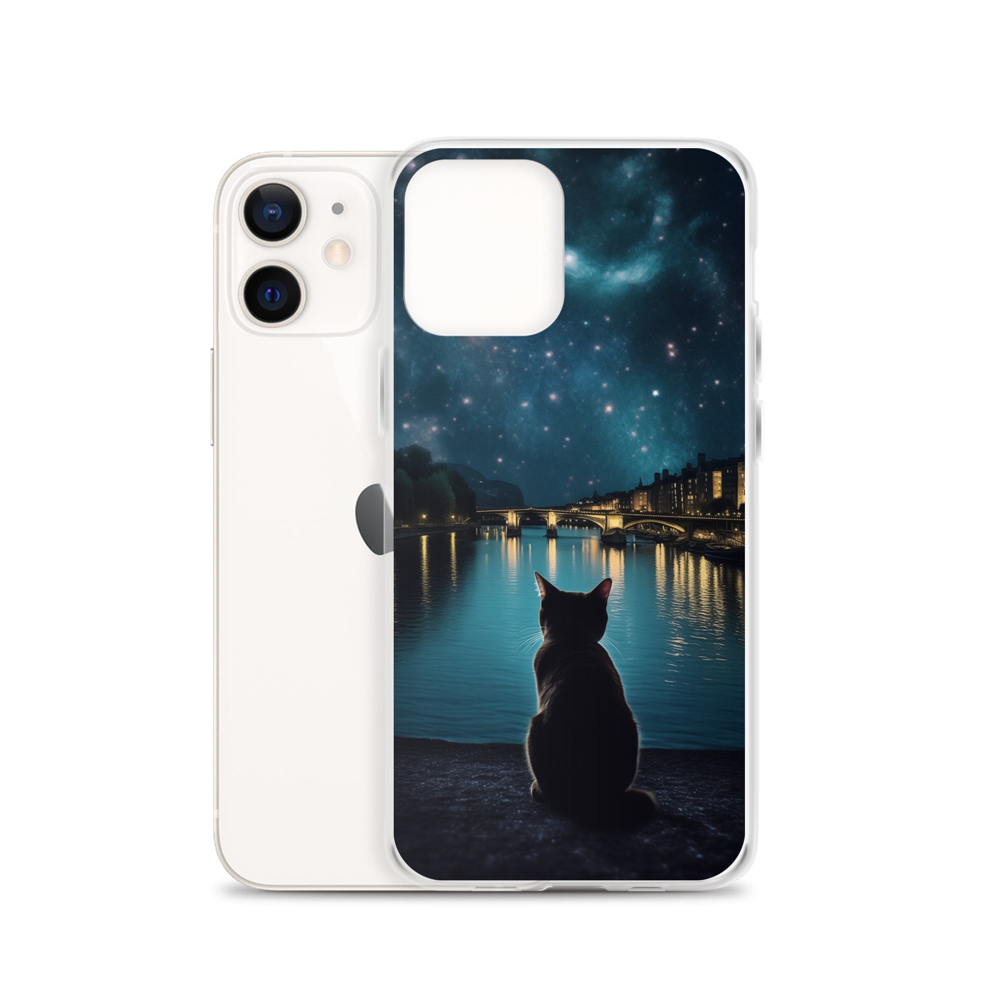 Starry Cat D Clear Case for iPhone