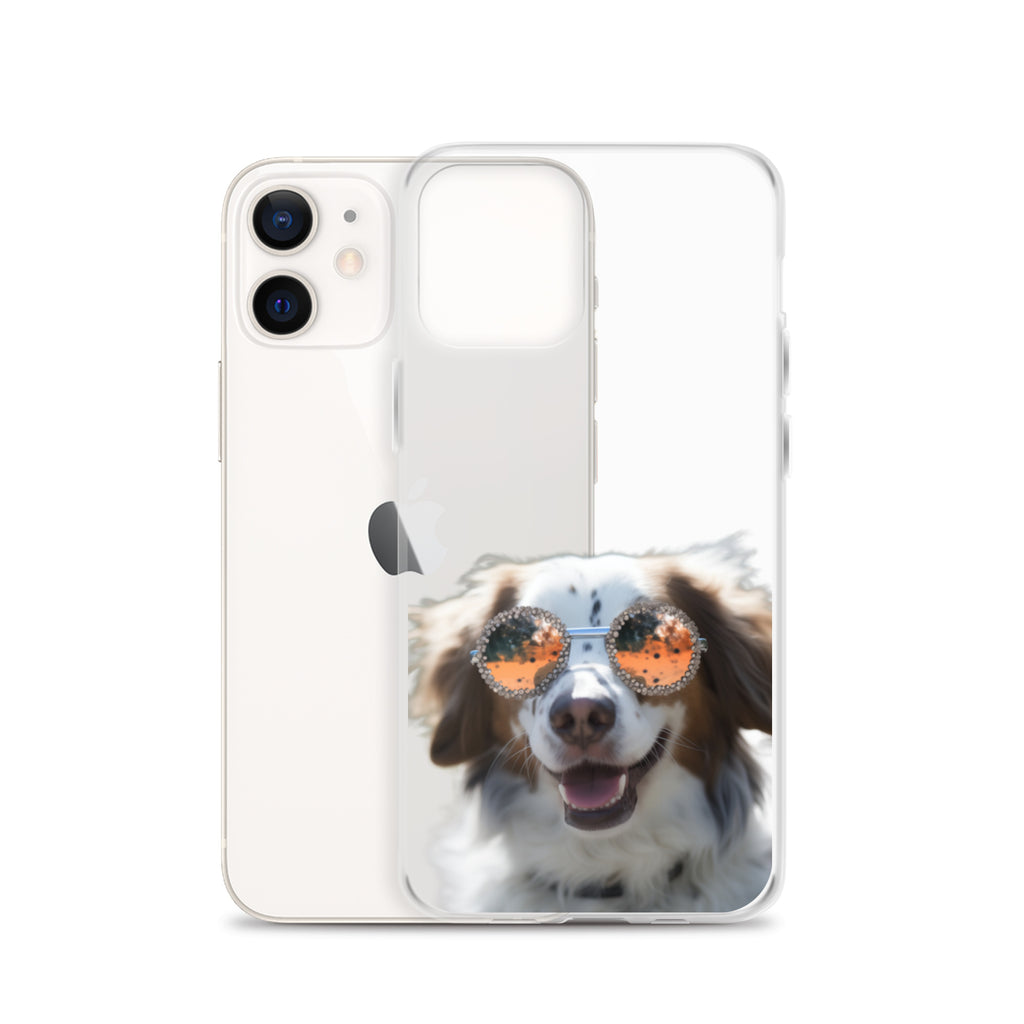 Glasses Dog F Clear Case for iPhone