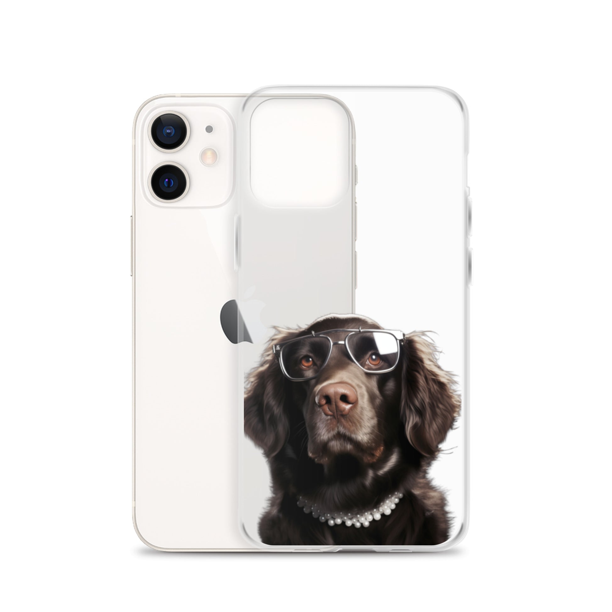 Glasses Dog J Clear Case for iPhone