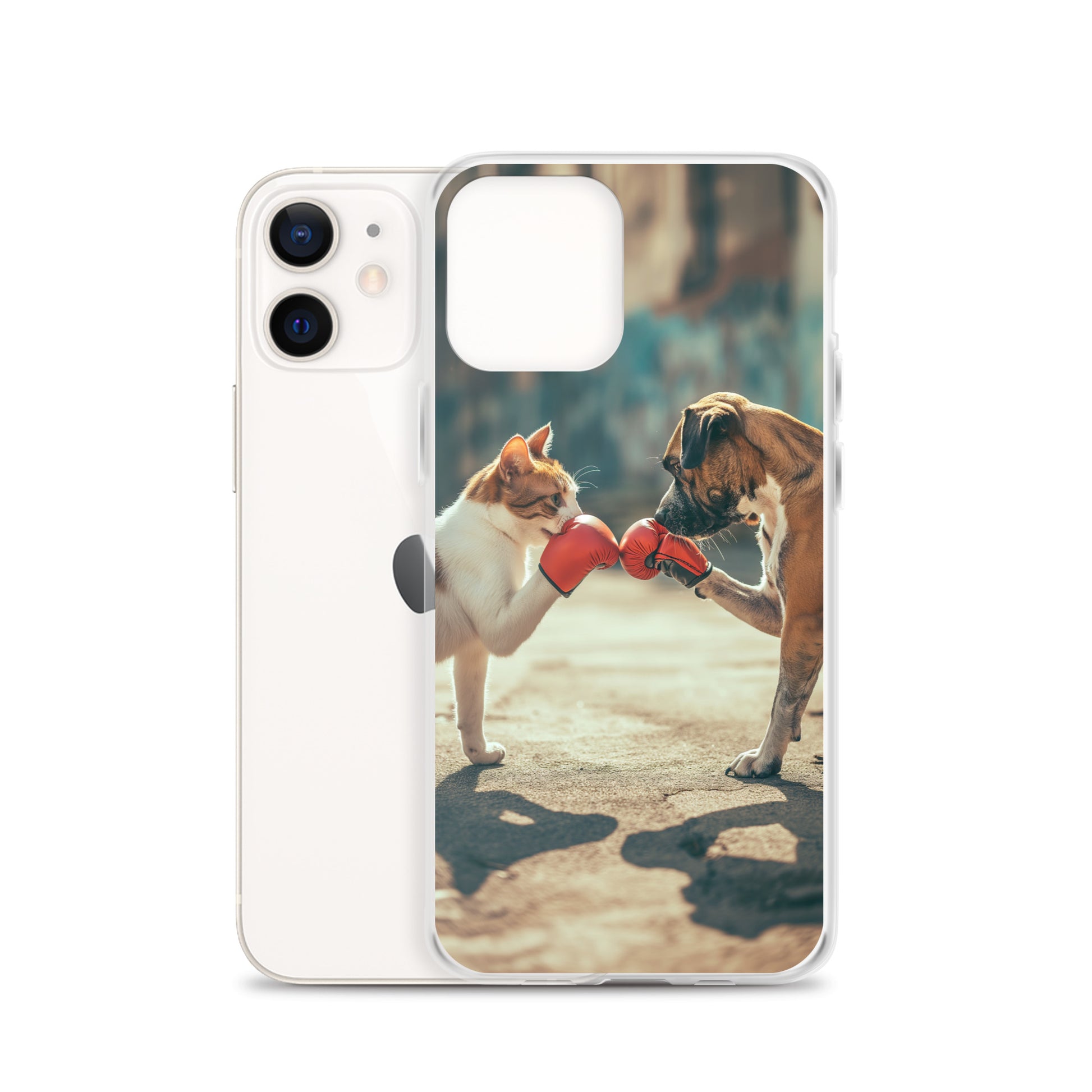 Boxing Dog n Cat F Clear Case for iPhone®