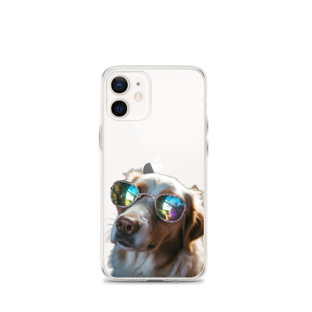 Glasses Dog L Clear Case for iPhone