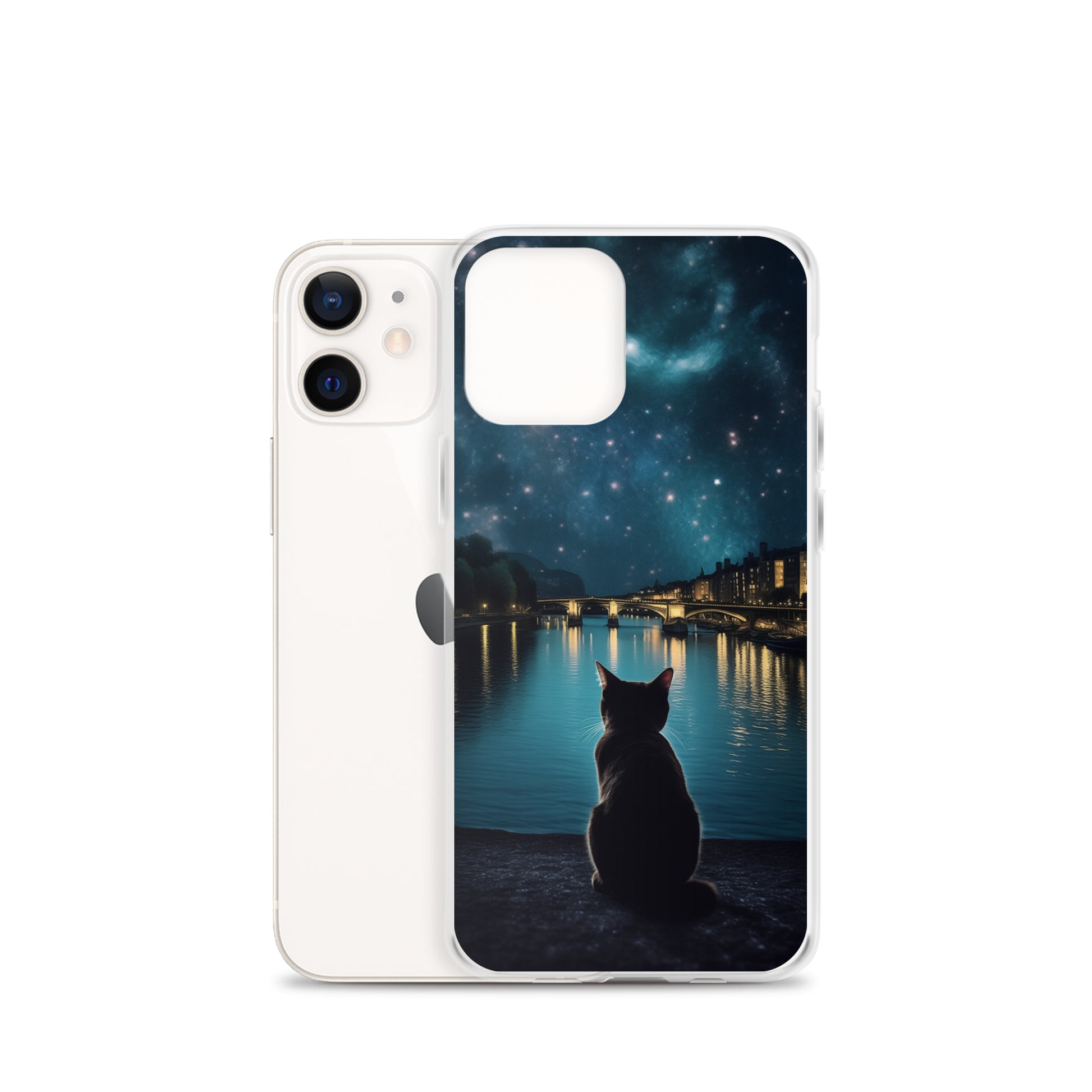 Starry Cat D Clear Case for iPhone