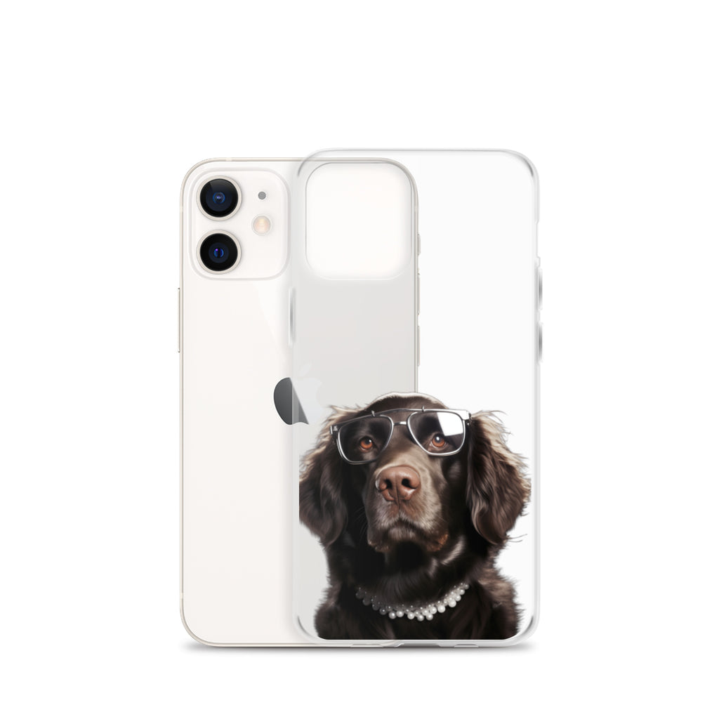 Glasses Dog J Clear Case for iPhone
