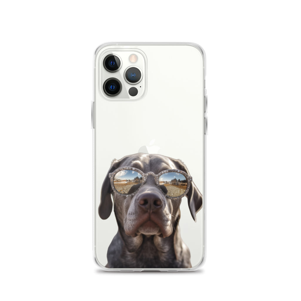 Glasses Dog E Clear Case for iPhone