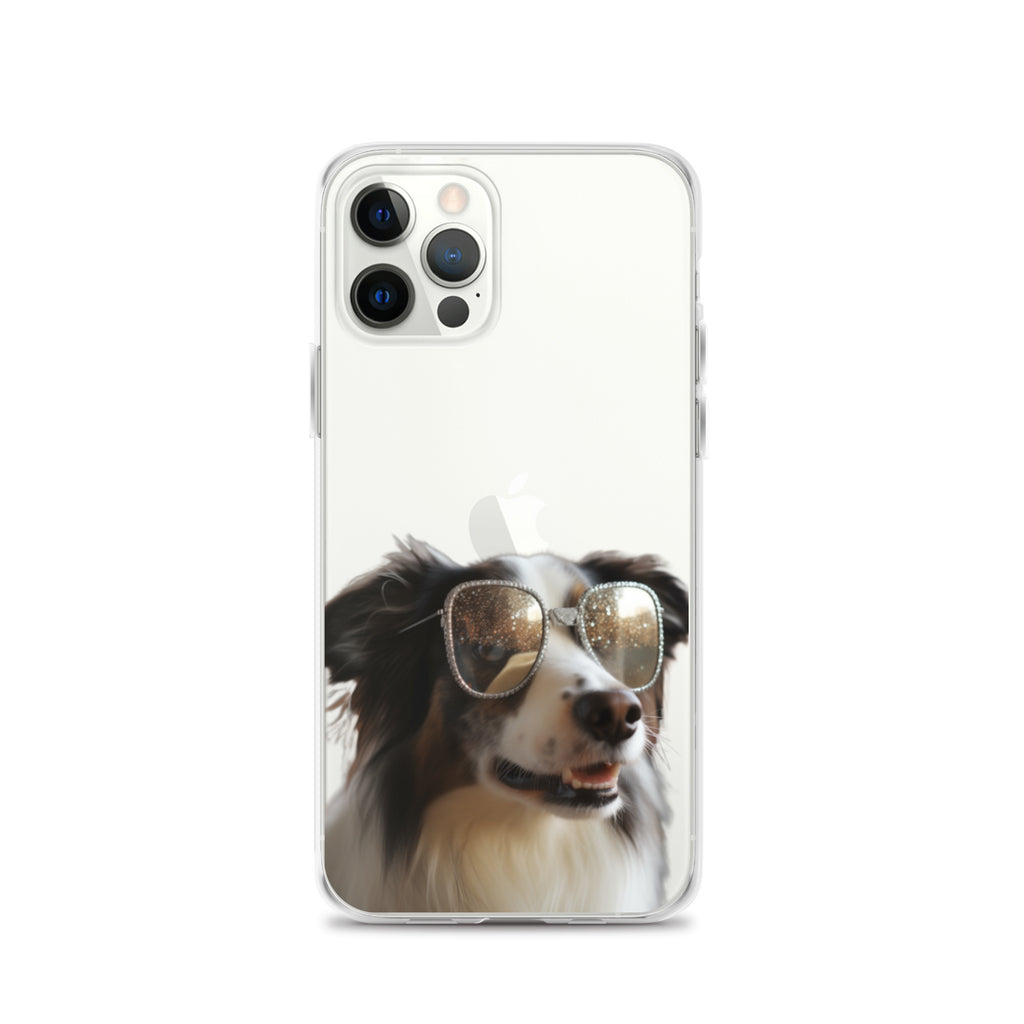 Glasses Dog H Clear Case for iPhone