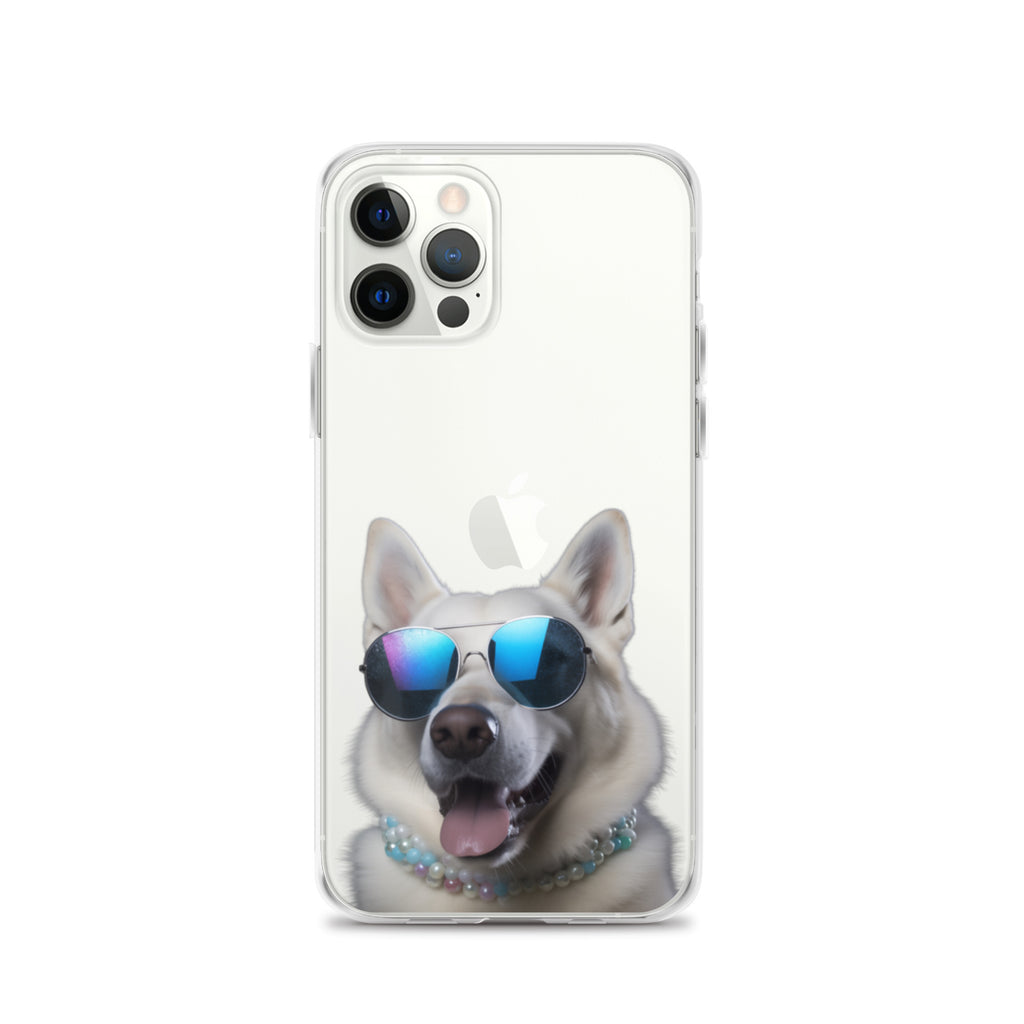 Glasses Dog I Clear Case for iPhone