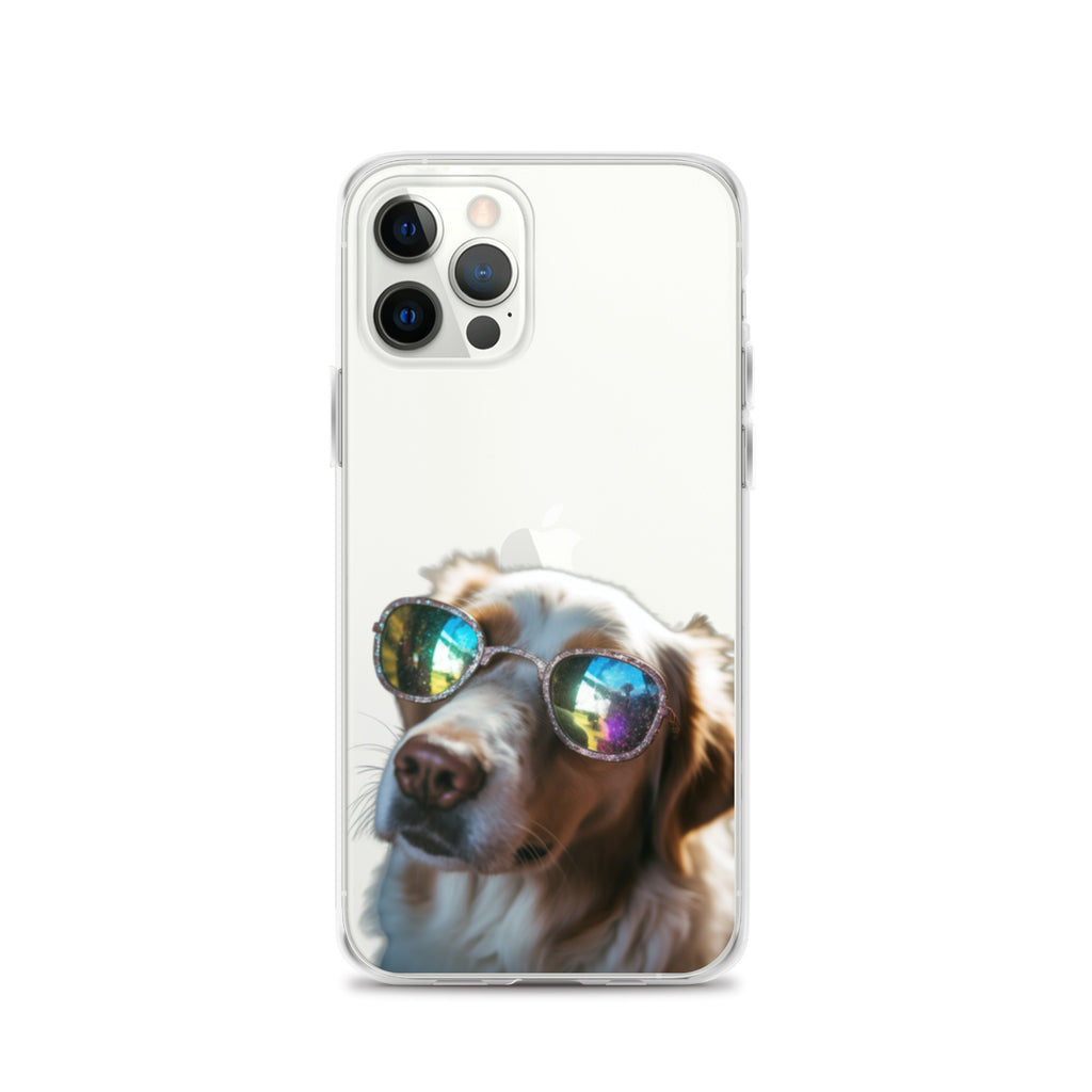 Glasses Dog L Clear Case for iPhone