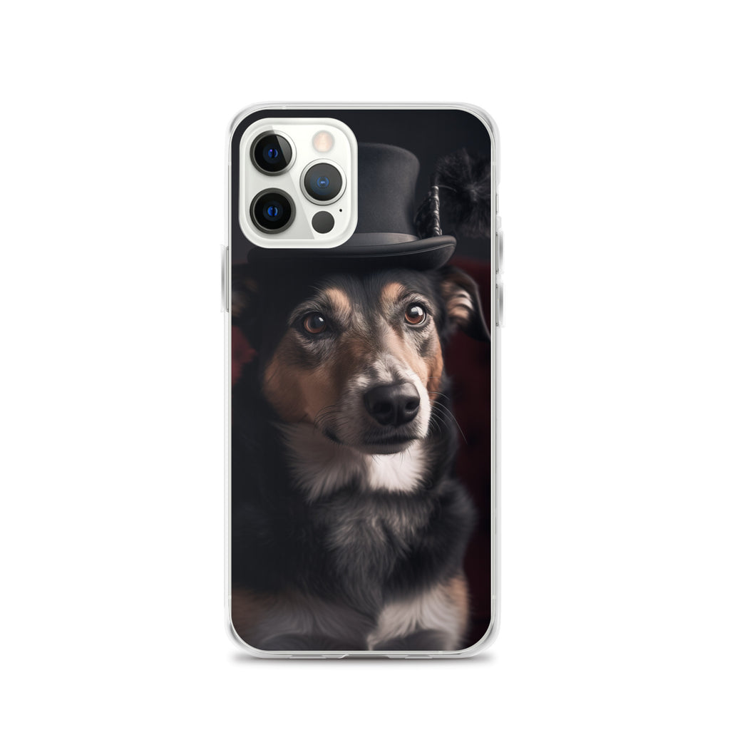 Top Hat Dog B Clear Case for iPhone