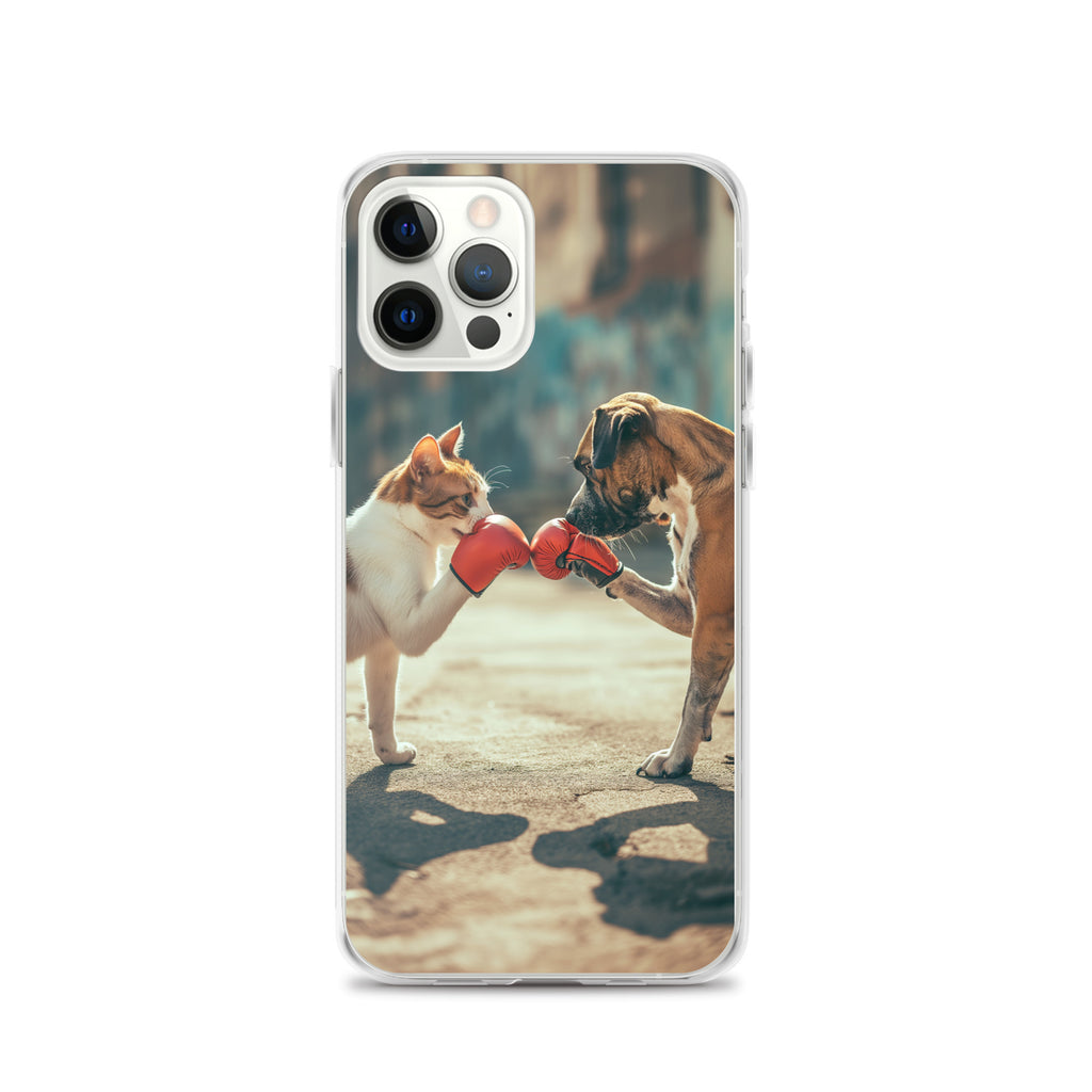 Boxing Dog n Cat F Clear Case for iPhone®