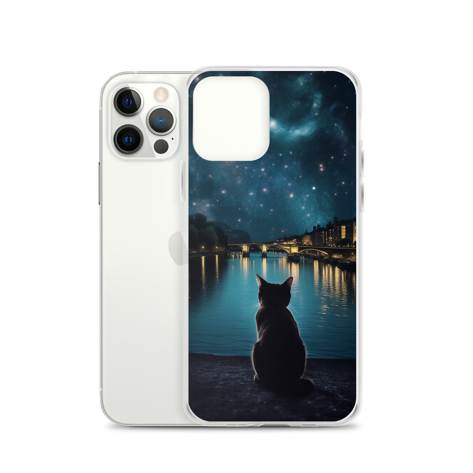 Starry Cat D Clear Case for iPhone