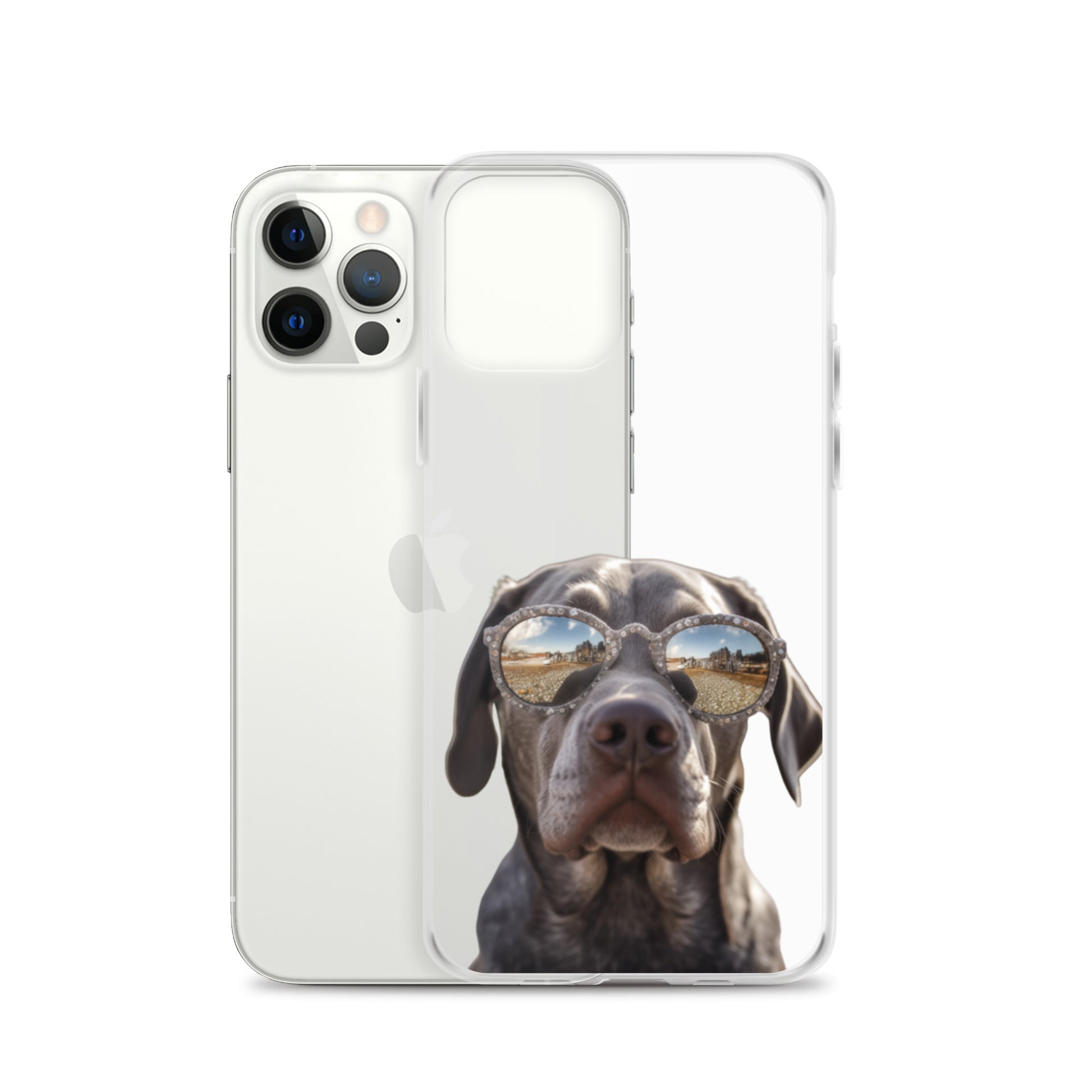 Glasses Dog E Clear Case for iPhone