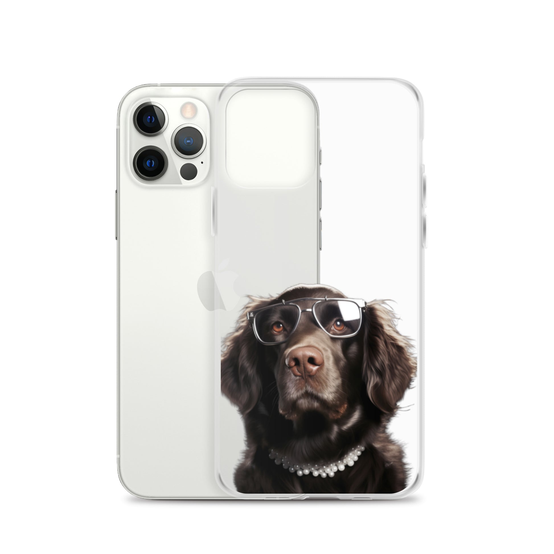 Glasses Dog J Clear Case for iPhone