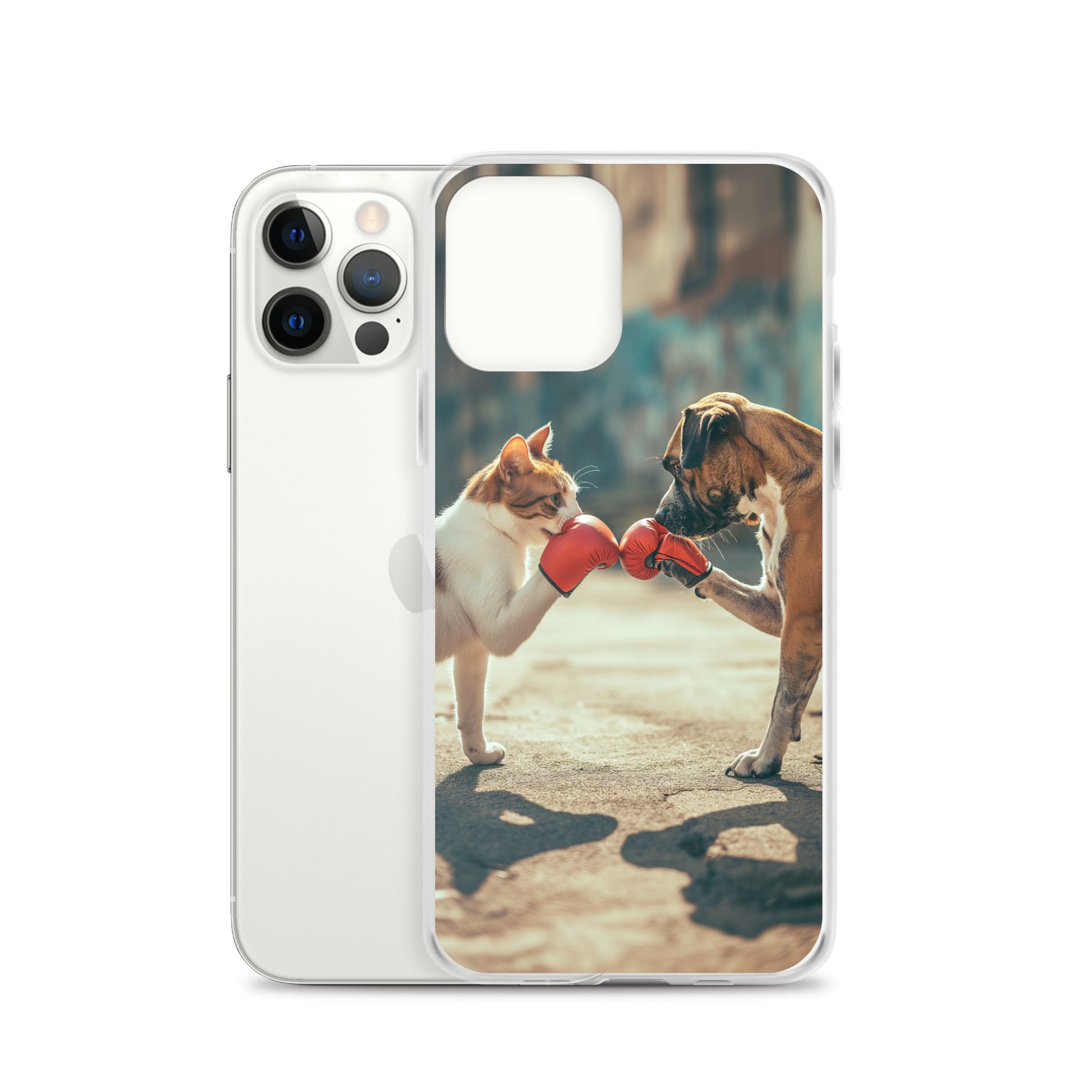 Boxing Dog n Cat F Clear Case for iPhone®
