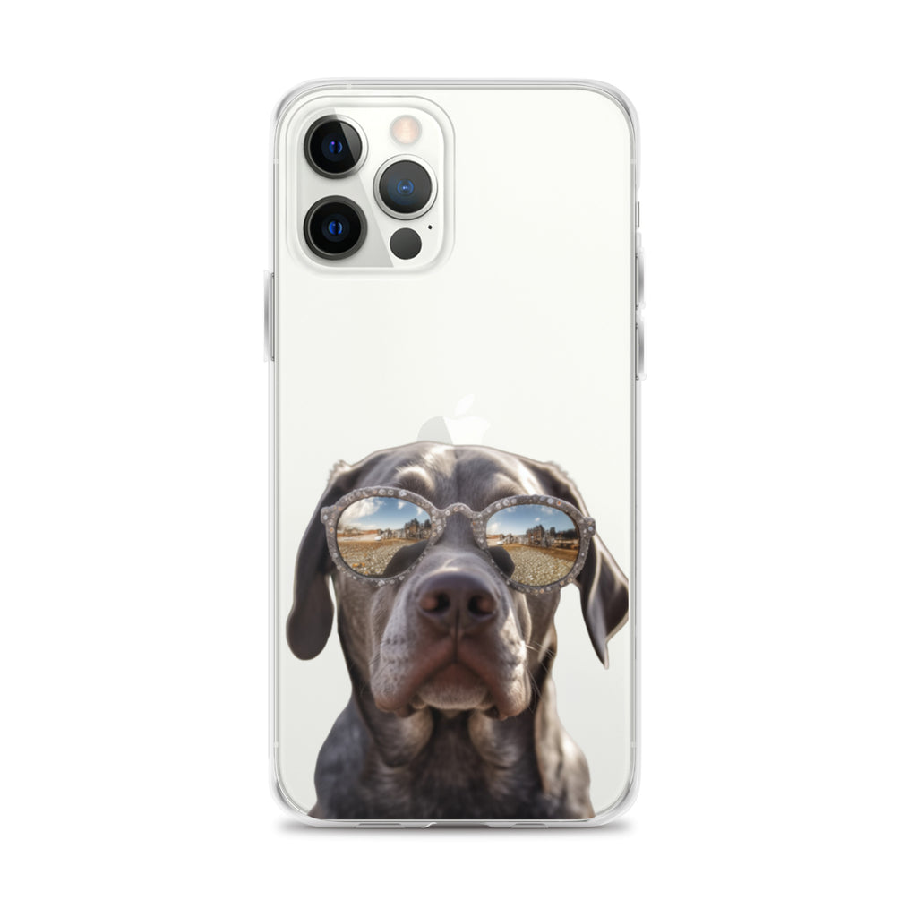 Glasses Dog E Clear Case for iPhone