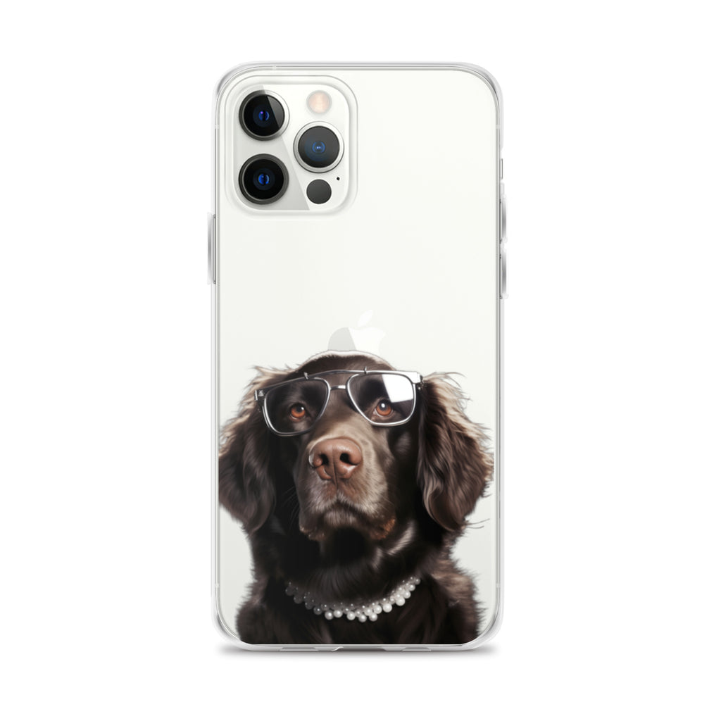 Glasses Dog J Clear Case for iPhone