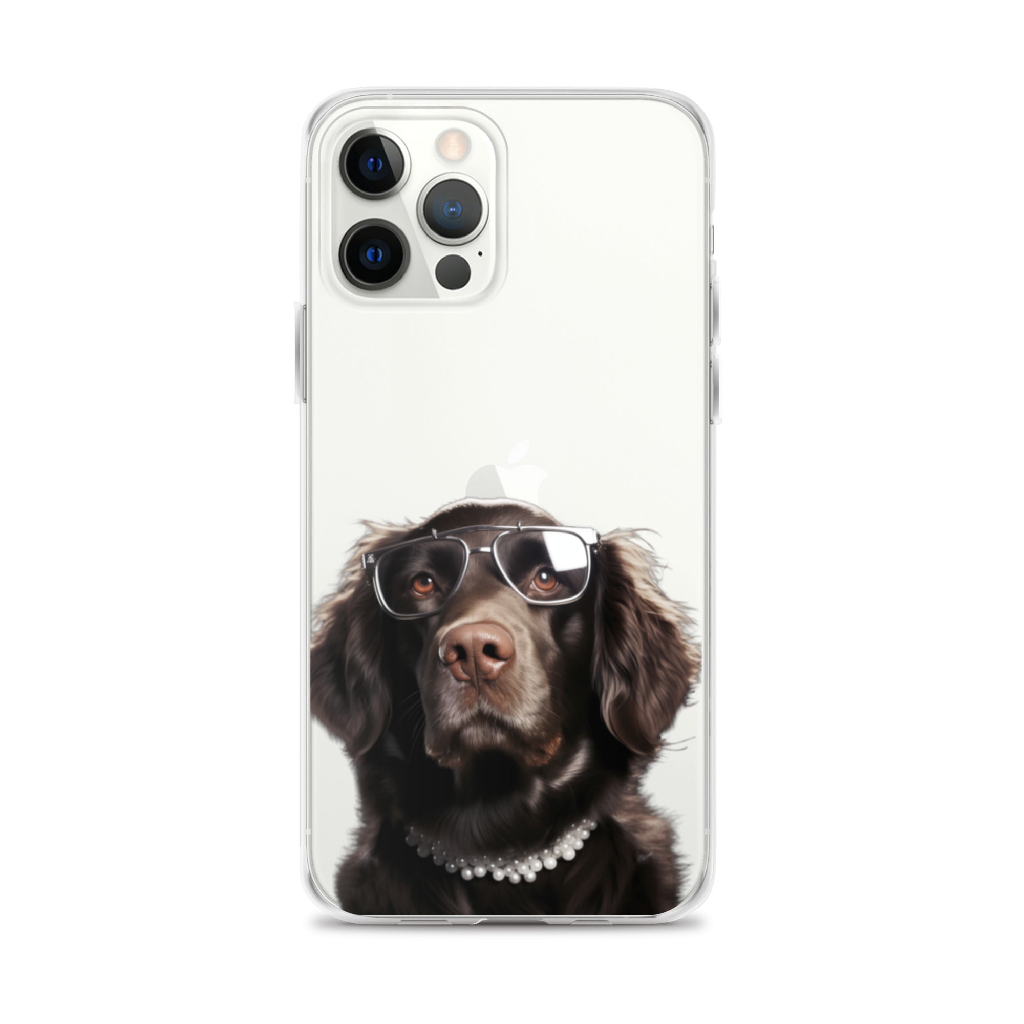Glasses Dog J Clear Case for iPhone