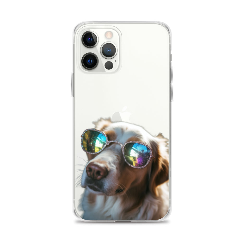 Glasses Dog L Clear Case for iPhone