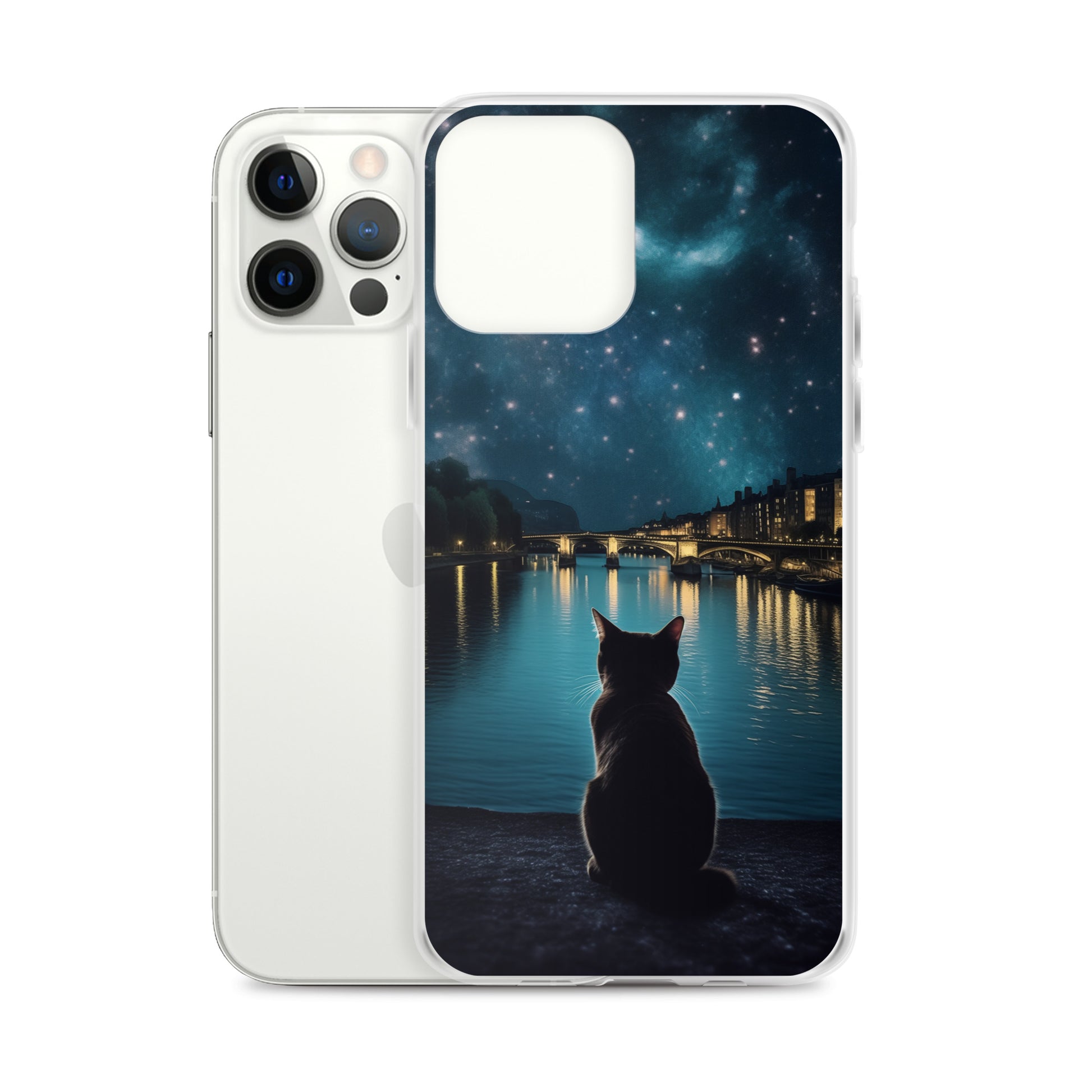 Starry Cat D Clear Case for iPhone