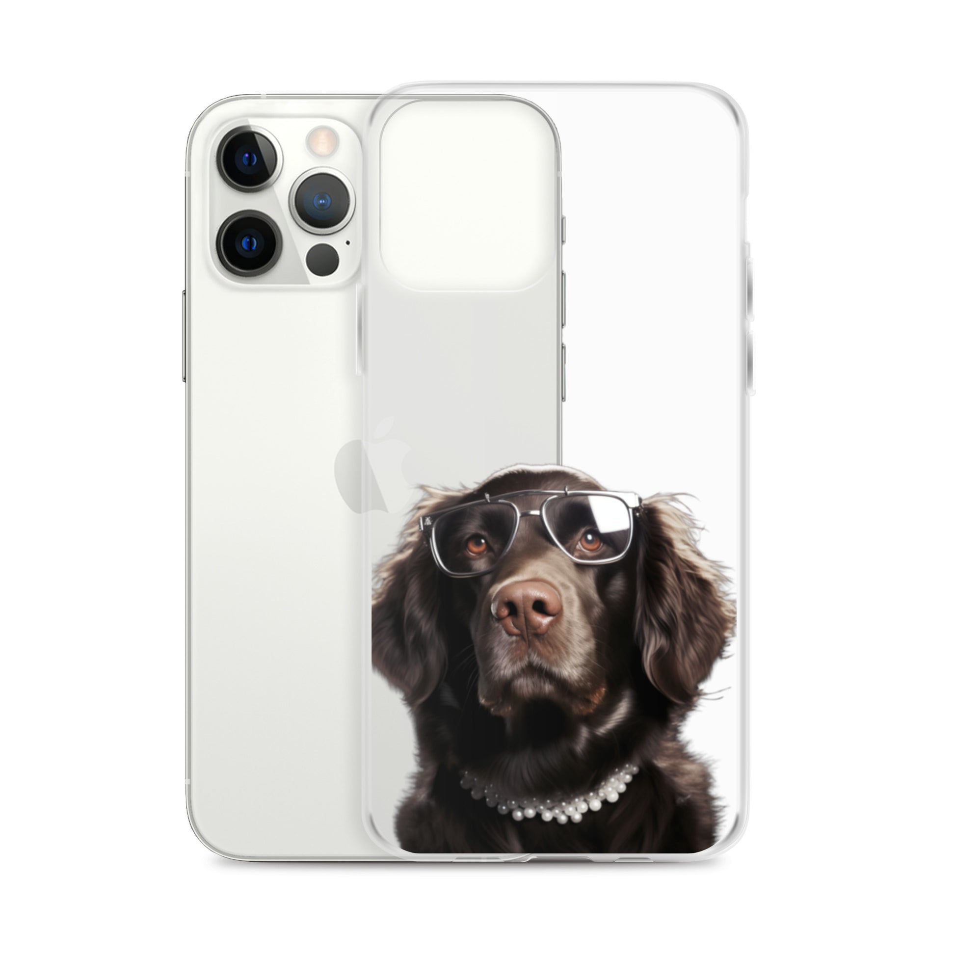 Glasses Dog J Clear Case for iPhone