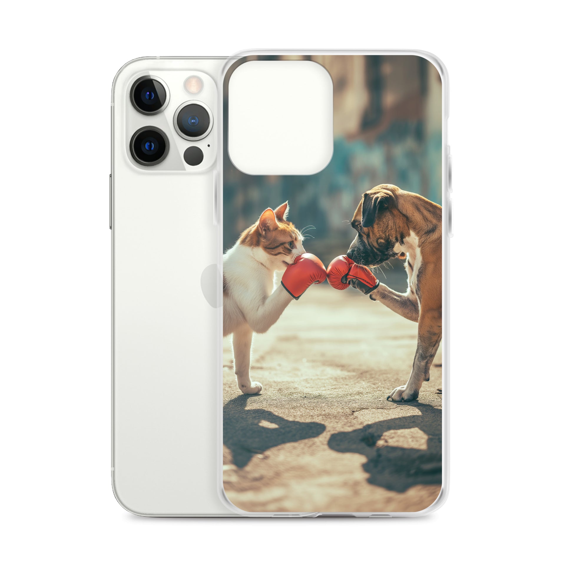 Boxing Dog n Cat F Clear Case for iPhone®