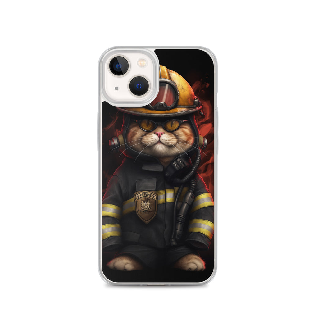 Firefighter Cat A Clear Case for iPhone