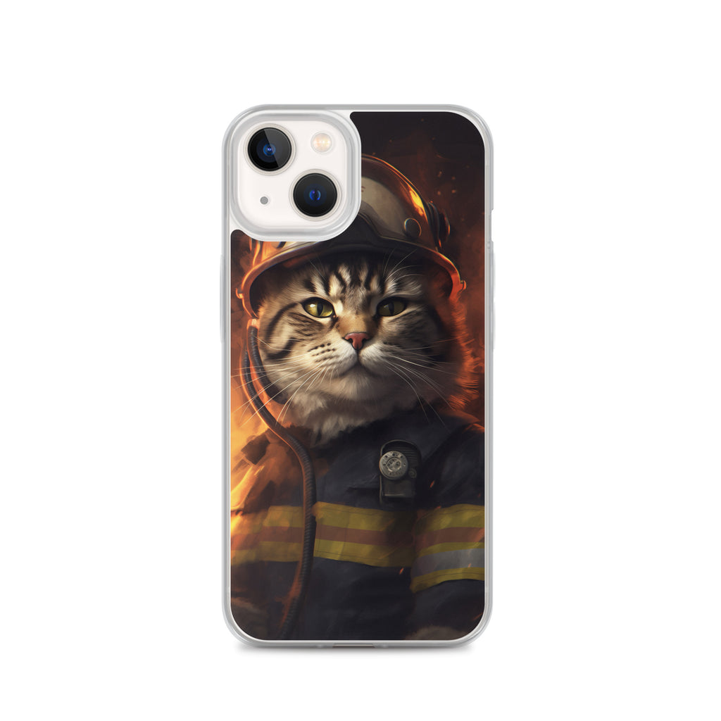 Firefighter Cat C Clear Case for iPhone