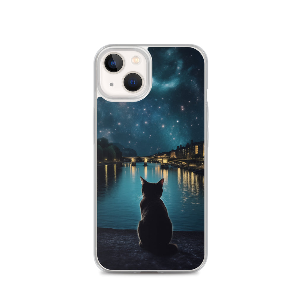 Starry Cat D Clear Case for iPhone