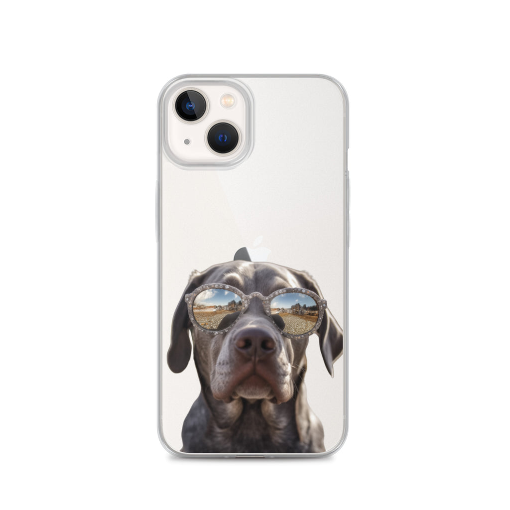 Glasses Dog E Clear Case for iPhone