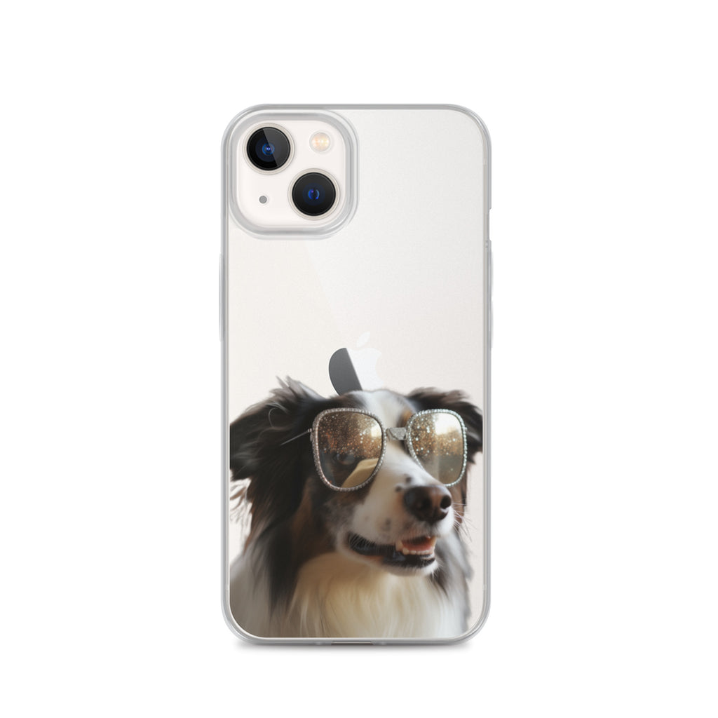 Glasses Dog H Clear Case for iPhone