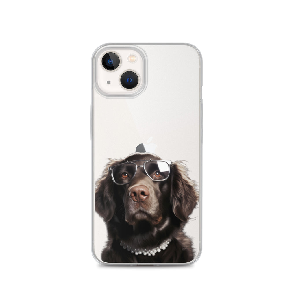 Glasses Dog J Clear Case for iPhone