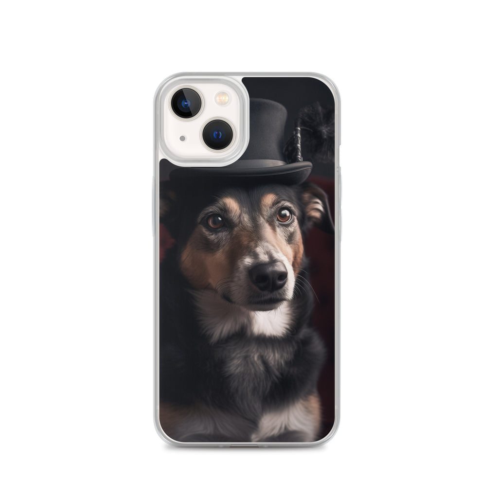 Top Hat Dog B Clear Case for iPhone