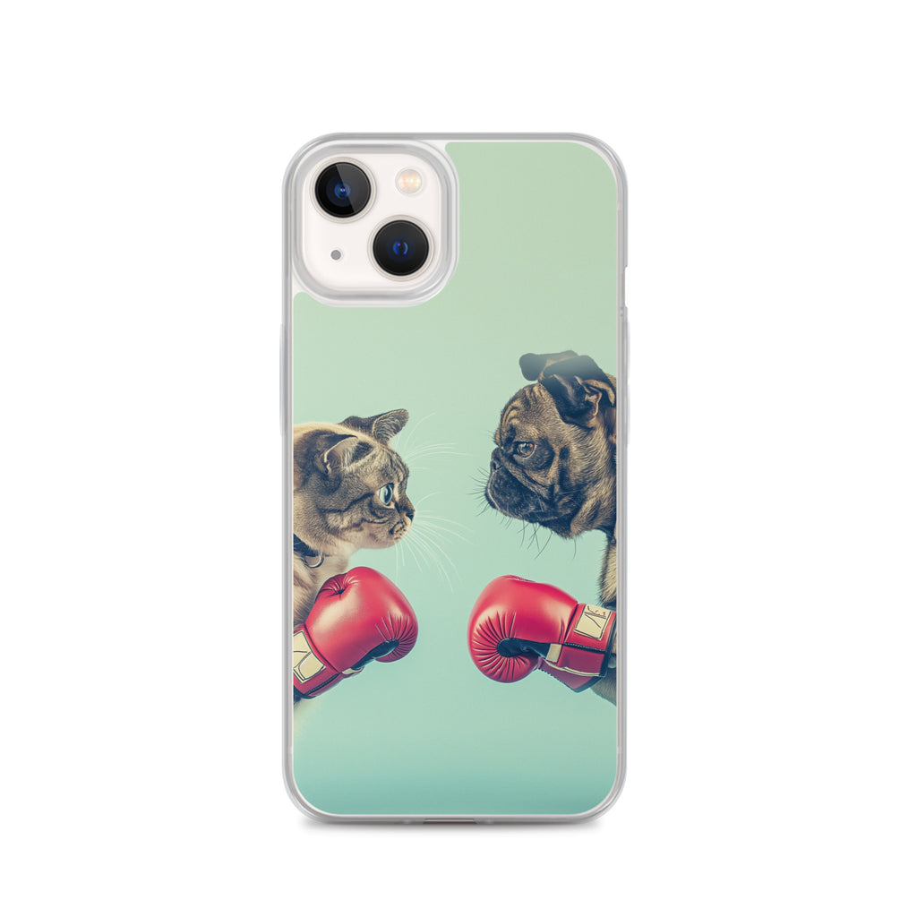 Boxing Dog n Cat B Clear Case for iPhone®