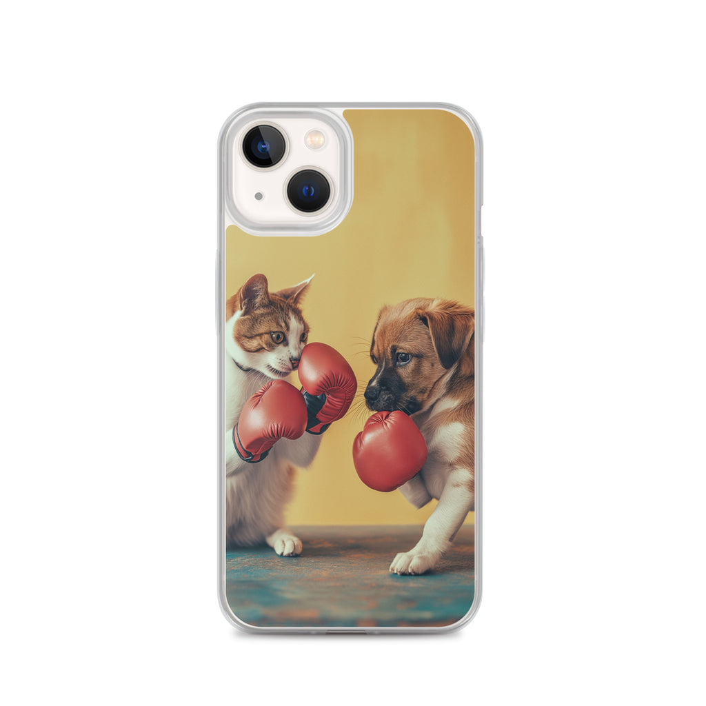 Boxing Dog n Cat E Clear Case for iPhone®