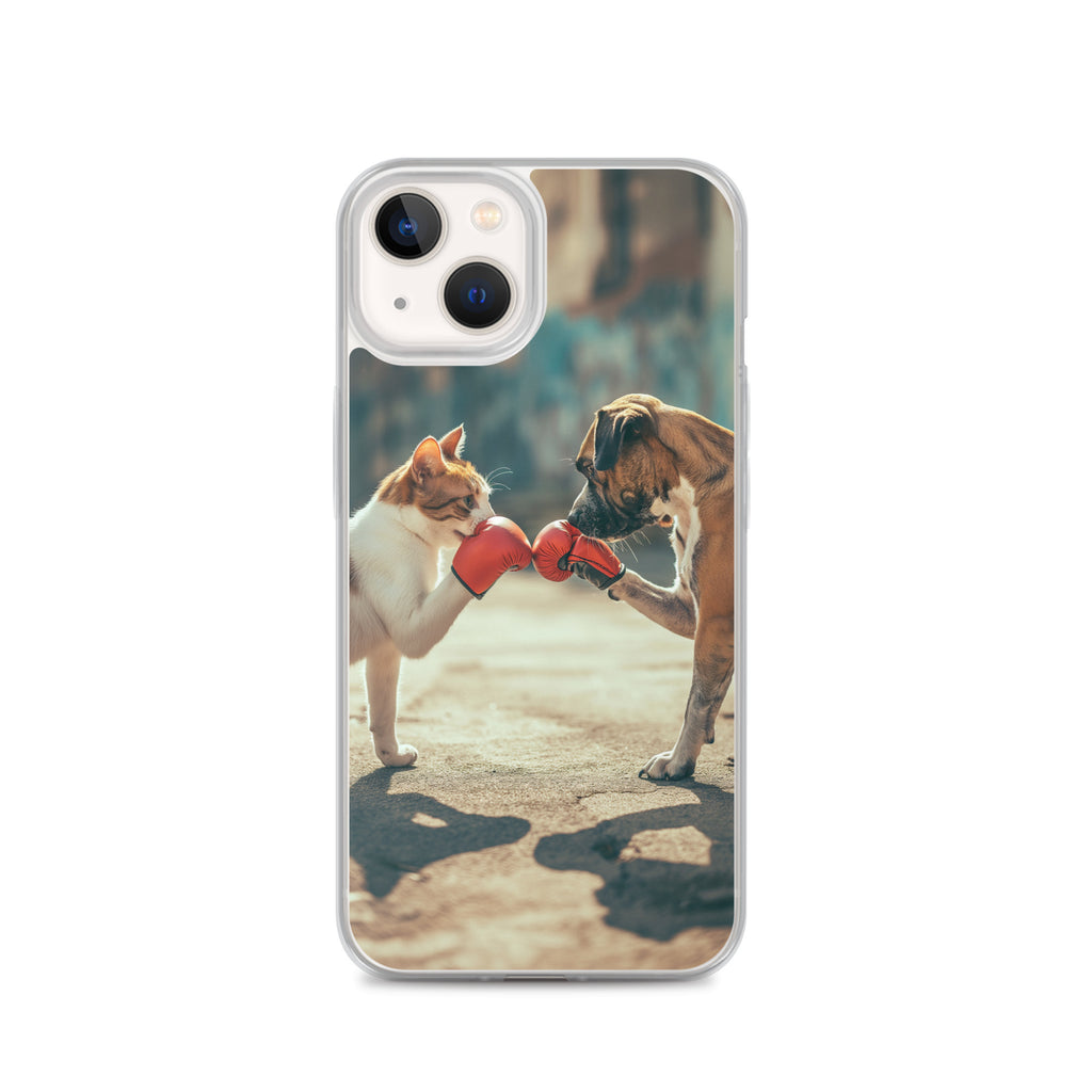 Boxing Dog n Cat F Clear Case for iPhone®