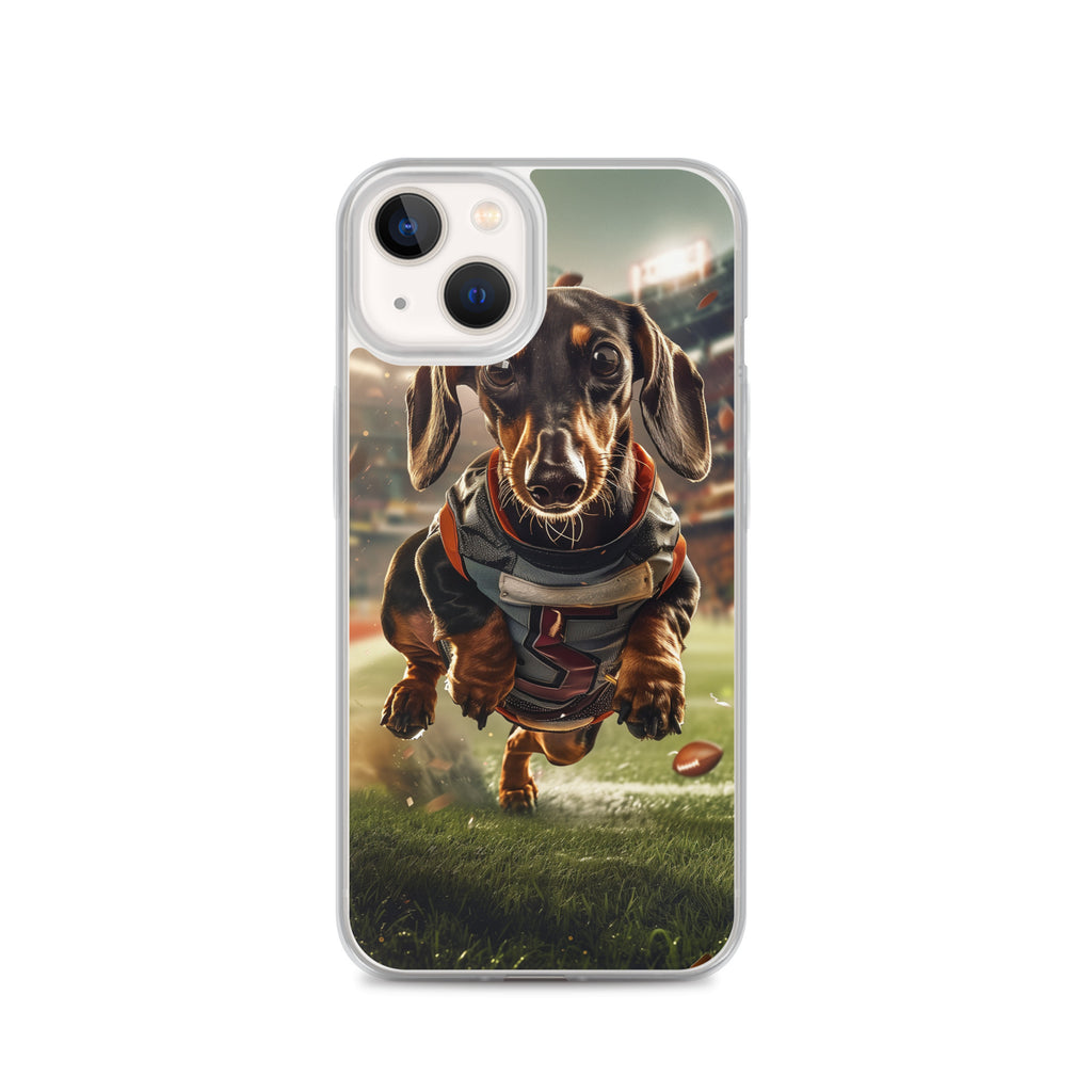 Dachshund Football-Themed Clear Case for iPhone®