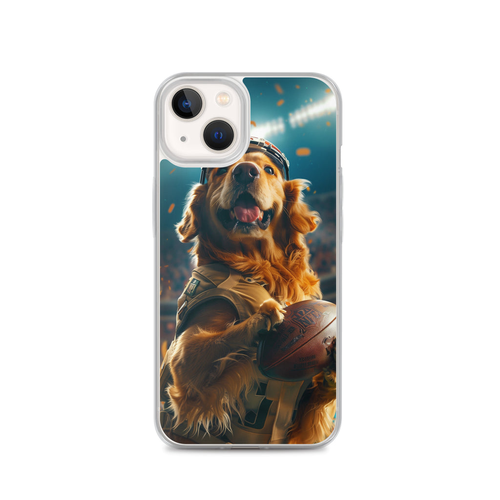 Golden Retriever Football-Themed Clear Case for iPhone®