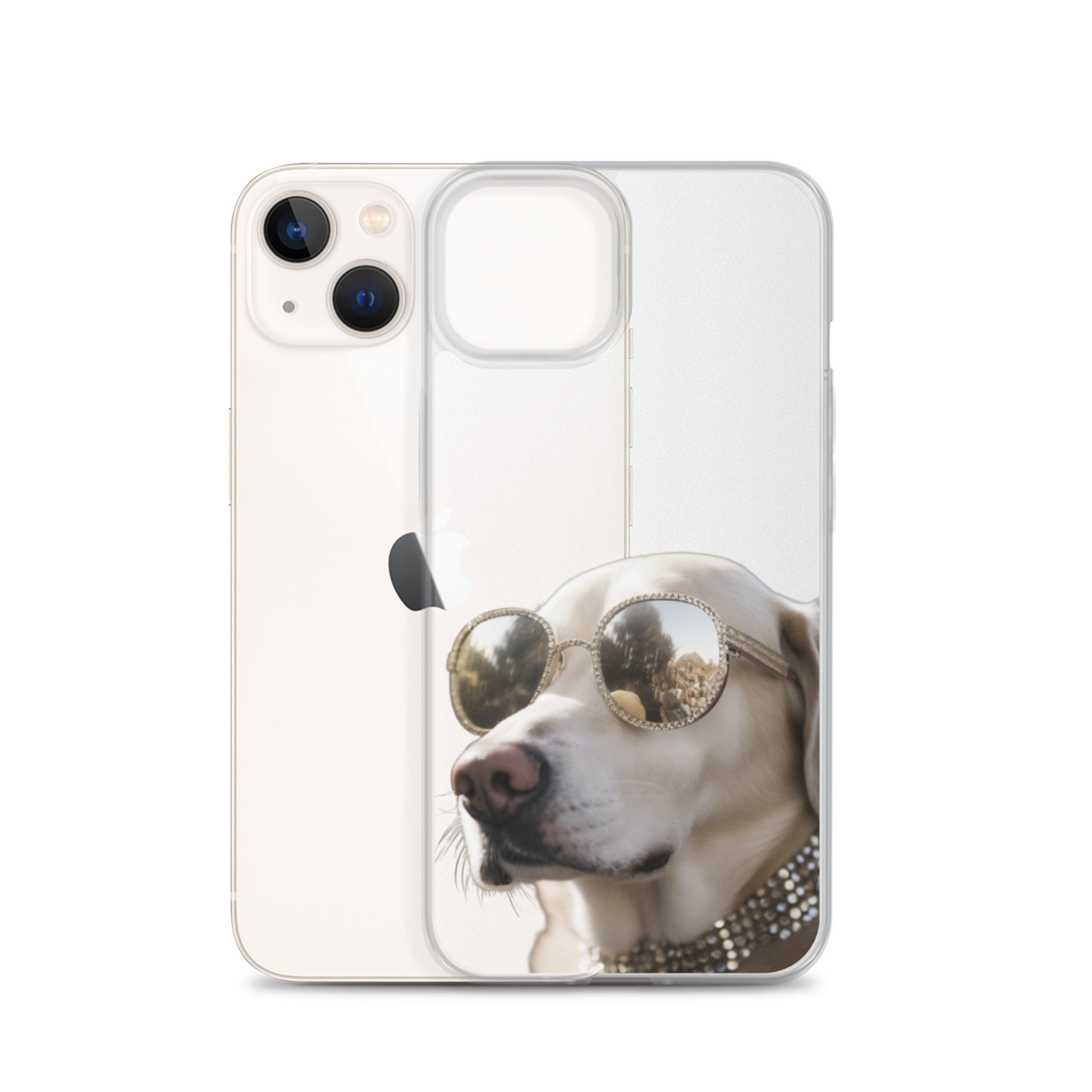 Glasses Dog B Clear Case for iPhone