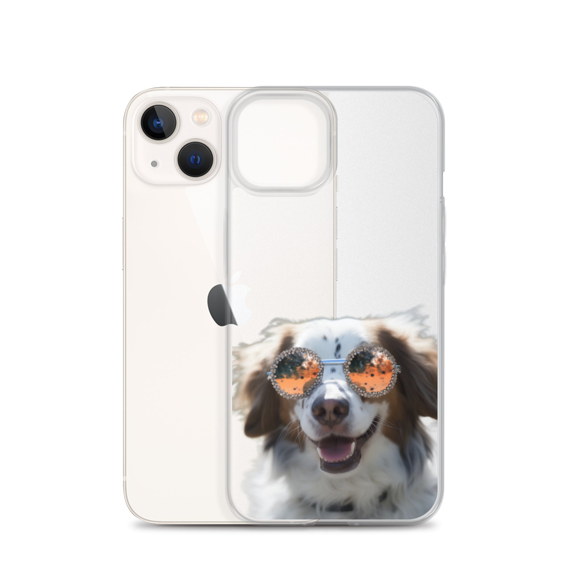 Glasses Dog F Clear Case for iPhone