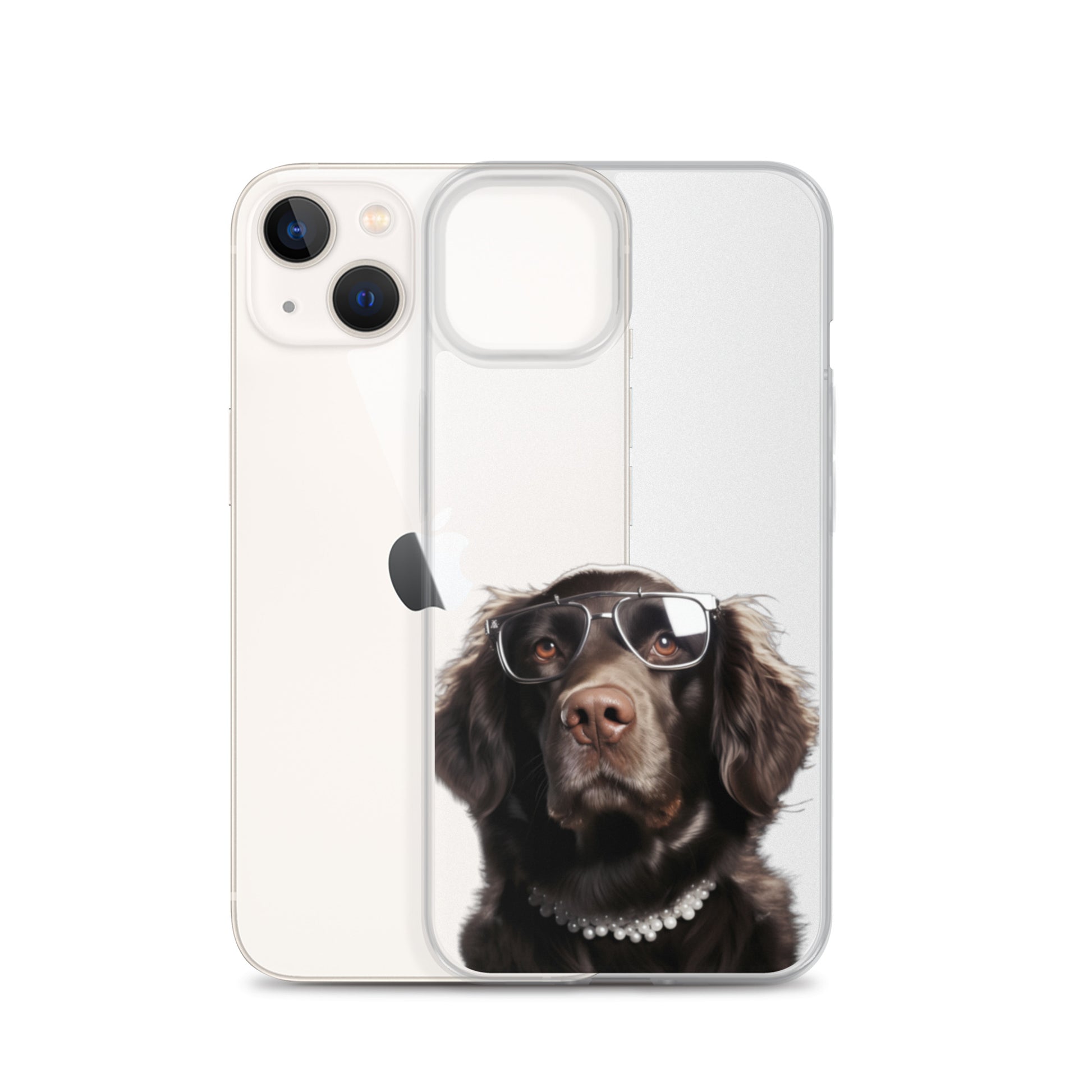 Glasses Dog J Clear Case for iPhone
