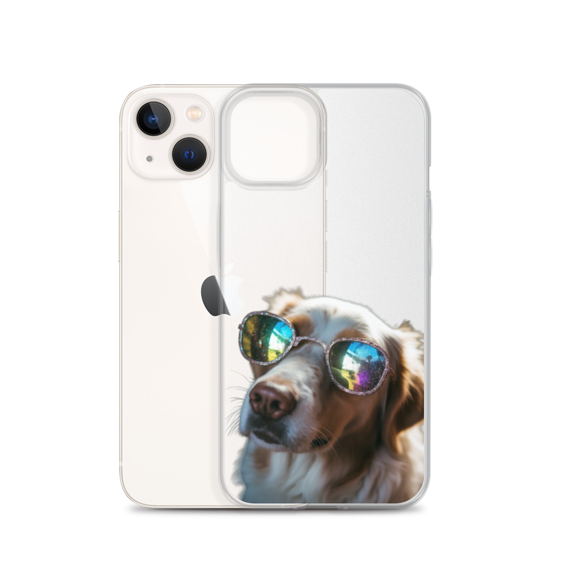Glasses Dog L Clear Case for iPhone