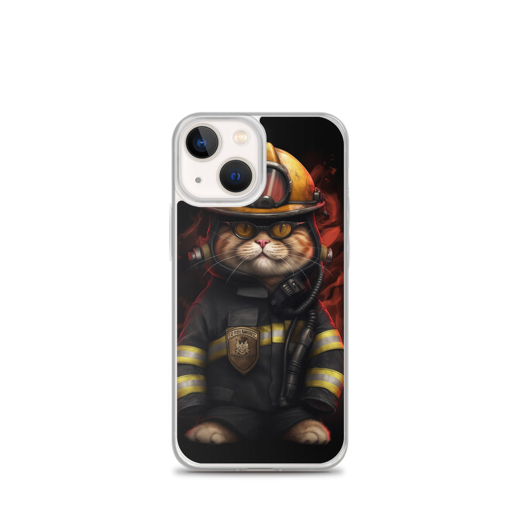 Firefighter Cat A Clear Case for iPhone