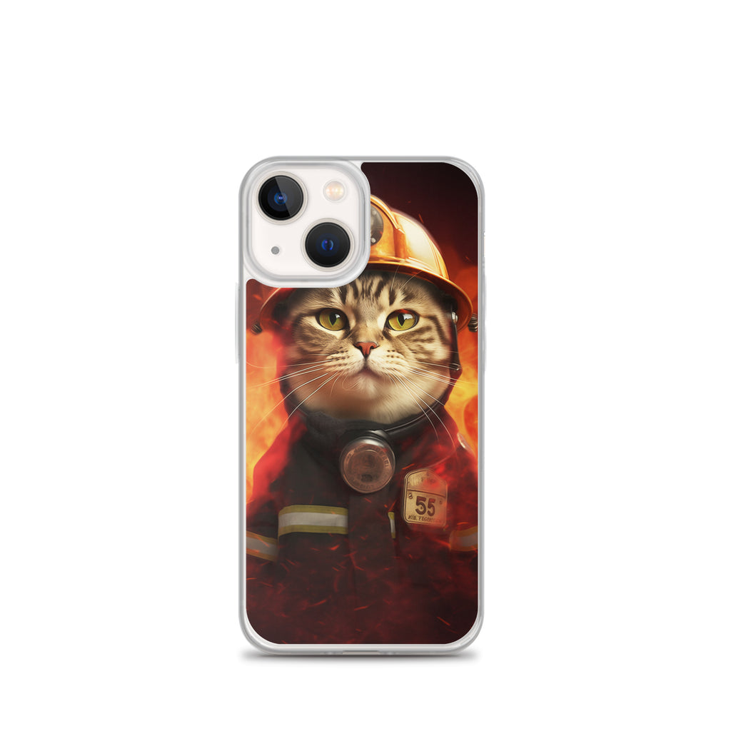 Firefighter Cat B Clear Case for iPhone