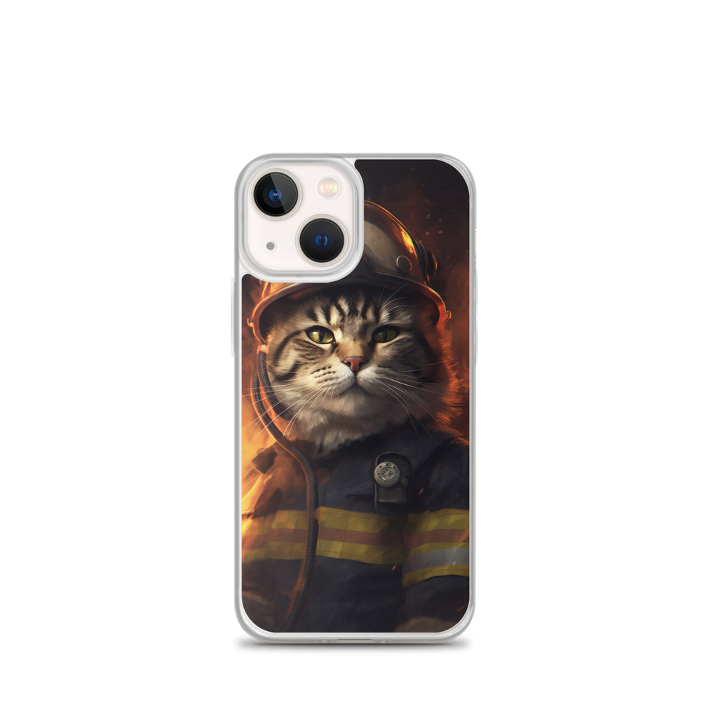 Firefighter Cat C Clear Case for iPhone